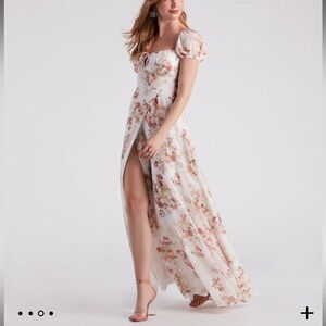 Floral Chiffon Dress, Size Small, Brand New